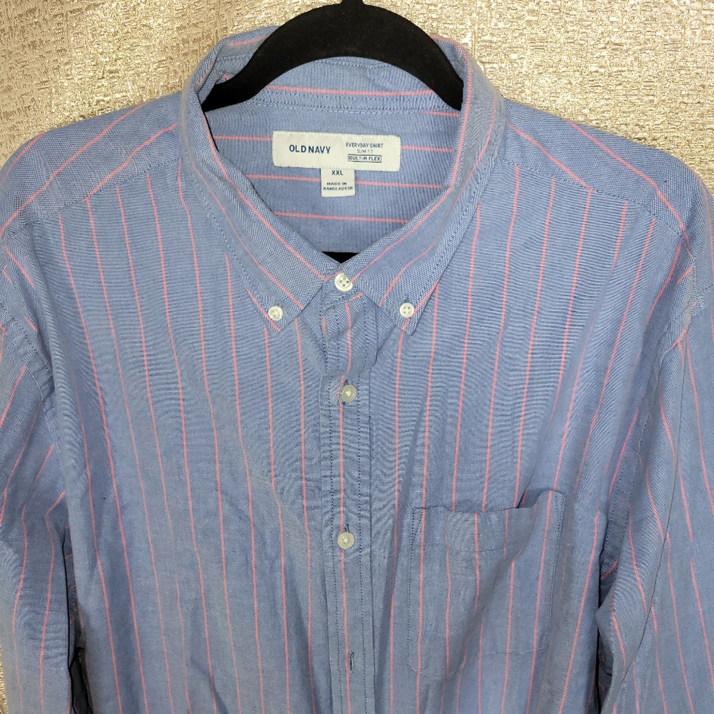 Long Sleeve Business Casual stripped Button Down Shirt
